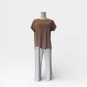 Jijamas Pima Cotton Pajama Set | Women’s Medium | Ethereal | Geometric Capris
